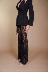 Crne čipkaste hlače